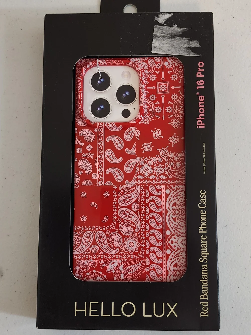 Red Bandana Pattern Phone Case for iPhone 16 Pro